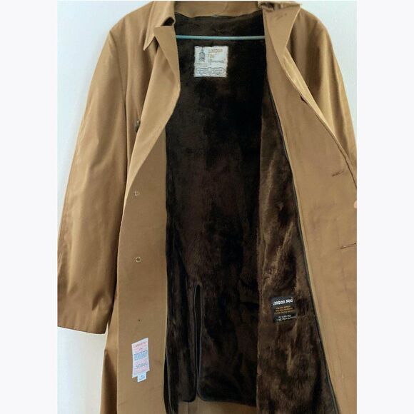 VTG London Fog Maincoat Long Tan Trench Coat 42 - Picture 4 of 7